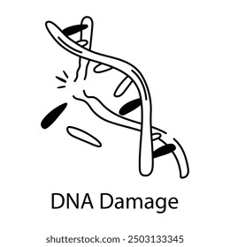 A doodle icon of dna damage