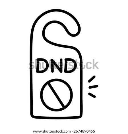 Doodle icon of dont disturb door tag 