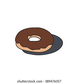 doodle icon. donut. vector illustration