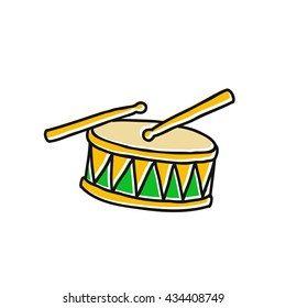 doodle icon. drum. vector illustration
