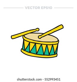 doodle icon. drum. vector illustration