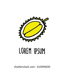 doodle icon. durian. vector illustration