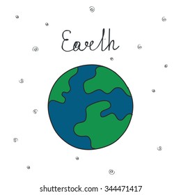doodle icon. Earth. vector illustration