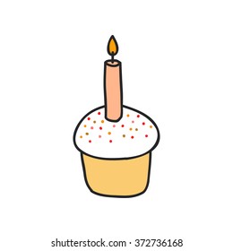 doodle icon. Easter cake. vector illustration