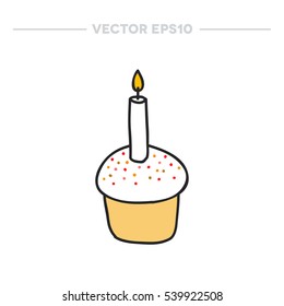 doodle icon. Easter cake. vector illustration