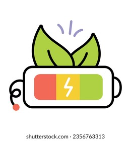 Doodle-Symbol für Öko-Batterie 