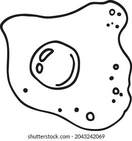 Doodle icon of the egg outline. One fried egg, keto diet concept, vector illustration drawing healthy food. A simple image for the menu of cafes, restaurants, the Internet, messages