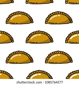 doodle icon. empanada. stuffed bread or pastry baked or fried in many countries of Latin America. vector illustration