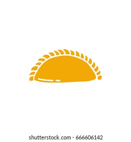 doodle icon. empanada. stuffed bread or pastry baked or fried in many countries of Latin America. vector illustration