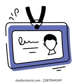 Here’s a doodle icon of employee id card 
