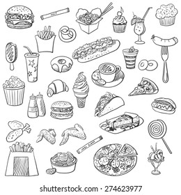 doodle icon fast food, excellent vector illustration, EPS 10