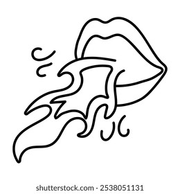Un doodle icono de respirador de fuego 

