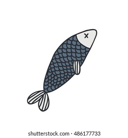 doodle icon. fish. vector illustration