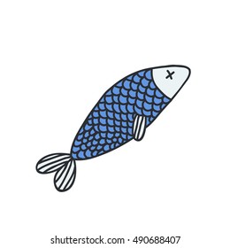 doodle icon. fish. vector illustration