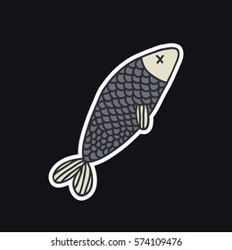 doodle icon. fish. vector illustration