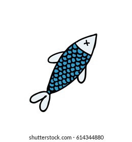 doodle icon. fish. vector illustration