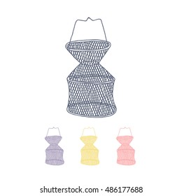 doodle icon. fishing net. vector illustration
