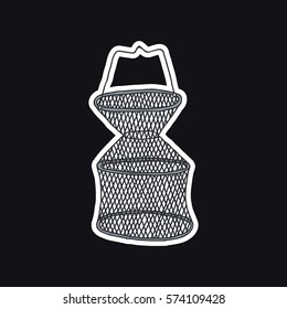 doodle icon. fishing net. vector illustration