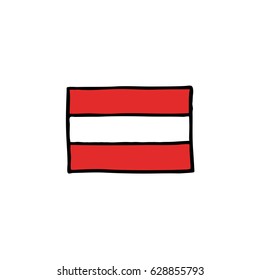 doodle icon. Flag of Austria