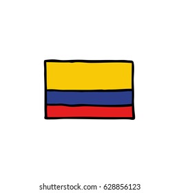 doodle icon. Flag of Colombia