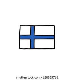 doodle icon. Flag of finland