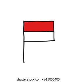 doodle icon. flag of Indonesia. vector illustration