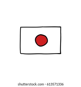 doodle icon. flag of Japan. isolated on white background. vector illustration