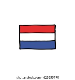 doodle icon. Flag of the netherlands