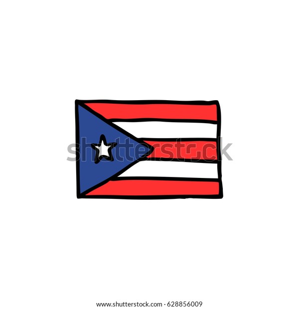 doodle icon. Flag Puerto\
Rico