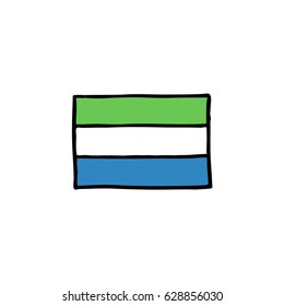 doodle icon. Flag of Sierra Leone