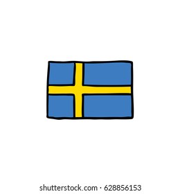doodle icon. Flag of sweden