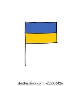 doodle icon. flag of Ukraine. vector illustration