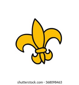 doodle icon. fleur de lis. vector illustration