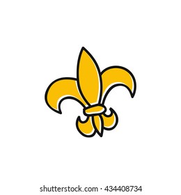 doodle icon. fleur de lis. vector illustration