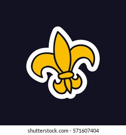 doodle icon. fleur de lis. vector illustration