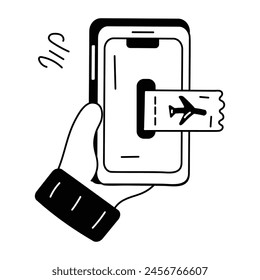 He aquí un doodle de un App de reservas de vuelos 
