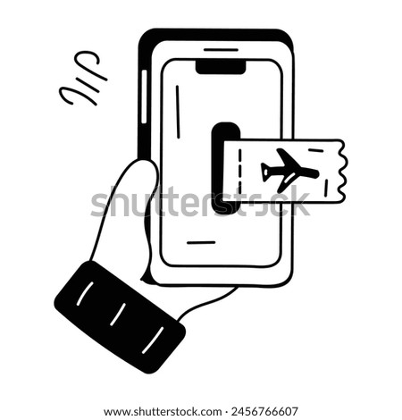 Here’s a doodle icon of flight booking app 