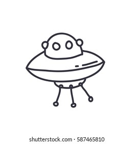 doodle icon. flying saucer. vector illustration