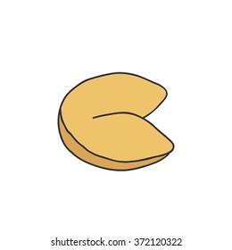 doodle icon. fortune chinese cookie. vector illustration