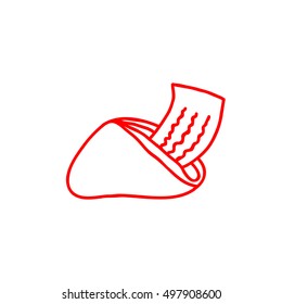 doodle icon. fortune chinese cookie. vector illustration