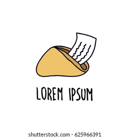 doodle icon. fortune chinese cookie