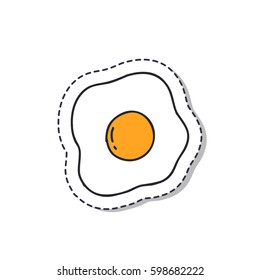 doodle icon. fried egg. isolated on white background. vector illustration