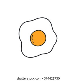 doodle icon. fried egg. vector illustration