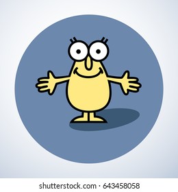 Doodle icon of funny man. Hand drawn cartoon vector illustration for business design and info graphic and social network.