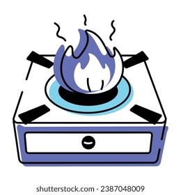 Here’s a doodle icon of gas stove 