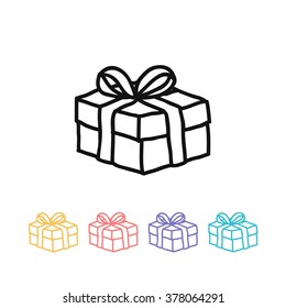 doodle icon. gift box. vector illustration