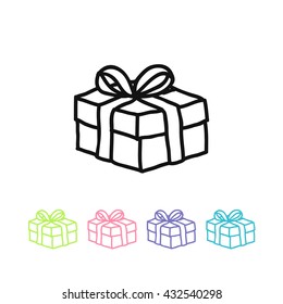 doodle icon. gift box. vector illustration
