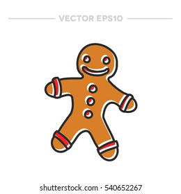 doodle icon. gingerbread. vector illustration