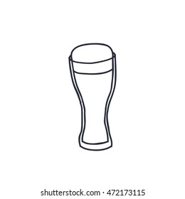 doodle icon. glass of beer. vector illustration