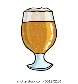 Doodle icon. Glass of beer. vector illustration